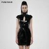Punk Rave Store Punk Sci-fi Art Patent Leather Chinese Style Dress Cyber Goth