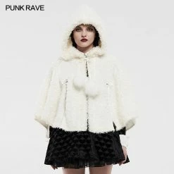 Punkravestore Lolita Heart-shaped Hollow Black Plush Cape