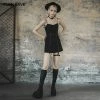 Punkravestore Women Sexy Punk Street Slip Dress