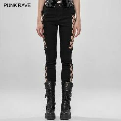 Punk Rave Store Punk Split Hollow-out Trousers