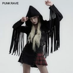 Punkravestore Punk Handsome Tassel Hooded Jacket Punk Sweater & Hoodies