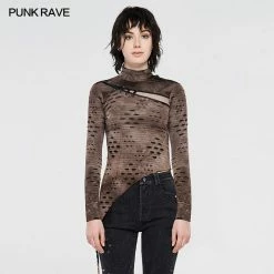 Punkravestore Steampunk Asymmetrical T-shirts