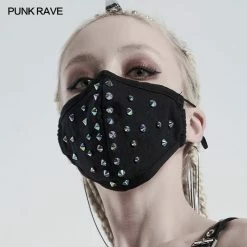 Punkravestore Dazzle Rivet Mask Cyber Goth 13 Punkravestore Dazzle Rivet Mask Cyber Goth
