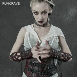 Punkravestore Steampunk Imitation Crocodile PU Gloves