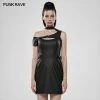 Punk Rave Store Punk Modern Technology PU Leather Knit Dress