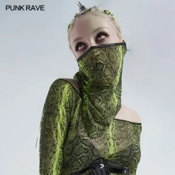 Punkravestore Accessories Punk Fluorescent Serpentine Printed Triangular Face Kerchief