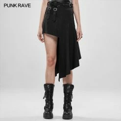 Punk Rave Store Punk Rock Irregular Skirt - Fabric