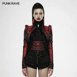 Punk Rave Store Red Night Swallowtail Coat
