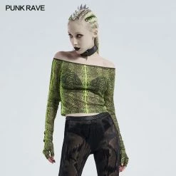 Punkravestore PUNK Horizontal Neck T-shirt 17 Punkravestore PUNK Horizontal Neck T-shirt