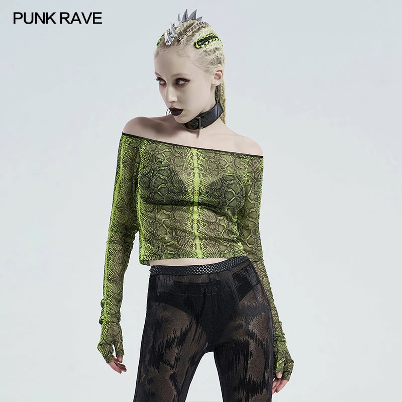 Punkravestore PUNK Horizontal Neck T-shirt 8 Punkravestore PUNK Horizontal Neck T-shirt