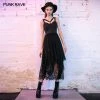 Punkravestore Strap Decorative Lace Dress Women
