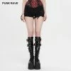 Punkravestore 2021 Women Punk Ripped Denim Shorts