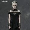 Punkravestore Gothic Spider Horizontal Neck T-shirt
