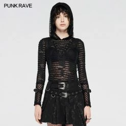 Punkravestore Punk See-through Printed T-shirt