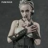 Punkravestore Steampunk Imitation Crocodile PU Gloves