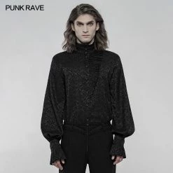Punkravestore Gothic Daily Jacquard Long Sleeve Shirt