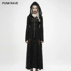 Punk Rave Store Darkmoon Cage Yarn Long Coat Gothic