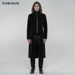 Punkravestore Elaborately Embroidered Gothic Mid-length Coat