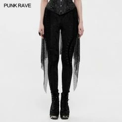 Punkravestore Goth Black Flame Leggings Gothic