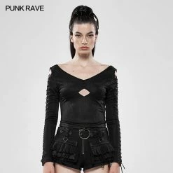 Punk Rave Store Dark Legend Hollow-out Long Sleeve T-shirt