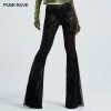 Punkravestore Black Gothic Dark Fringe Flared Trousers