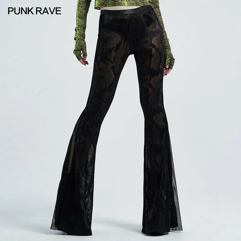 Punkravestore Black Gothic Dark Fringe Flared Trousers 3 Punkravestore Black Gothic Dark Fringe Flared Trousers