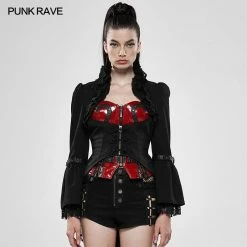 Punk Rave Store Steampunk Stonewashing Lace Coat