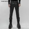 Punkravestore Punk Imitation Leather Pants Gothic Steampunk