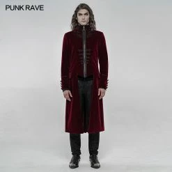 Punkravestore Elaborately Embroidered Gothic Mid-length Coat