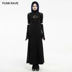 Punkravestore Gothic Red-eyed Spider Embroidered Dress