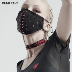 Punkravestore Dazzle Rivet Mask Cyber Goth