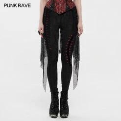 Punkravestore Goth Black Flame Leggings Gothic
