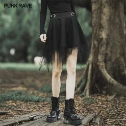Punkravestore Daily Dark Mesh Skirt