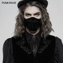 Punkravestore Gothic Victorian Exquisite Gothic Embroidered Mask