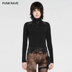 Punkravestore Punk Knit Long-sleeved T-shirt