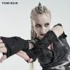 Punkravestore Punk Snake Print Ripped Gloves