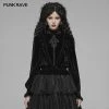 Punk Rave Store Gothic Middle Collar Dark-grain Velvet Blouse For Women