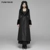 Punk Rave Store Gothic Women Gorgeous V-neck Long Coat With Detachable Imitation Wool Cuffs
