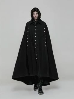 Punk Rave Store Handsome Long Irregular Uniform Gothic Cloak With Sleeve Slit On Front Gothic Vampire