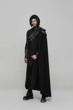 Punk Rave Store Handsome Long Irregular Uniform Gothic Cloak With Sleeve Slit On Front Gothic Vampire