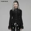 Punk Rave Store Gothic Dark-Grain Long Sleeve Velvet Shirt