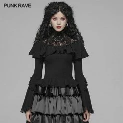 Punk Rave Store Gothic Lolita Lolita Lace Turtleneck Long Sleeve T-shirt