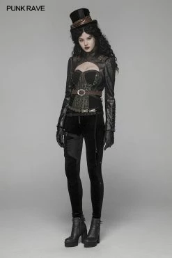 Punk Rave Store Steam Punk Long Sleeve PU Leather Short Jacket 25 Punk Rave Store Steam Punk Long Sleeve PU Leather Short Jacket