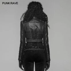Punk Rave Store Steam Punk Long Sleeve PU Leather Short Jacket 16 Punk Rave Store Steam Punk Long Sleeve PU Leather Short Jacket