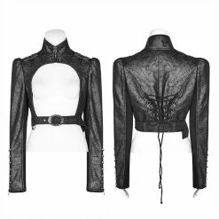Punk Rave Store Steam Punk Long Sleeve PU Leather Short Jacket 17 Punk Rave Store Steam Punk Long Sleeve PU Leather Short Jacket