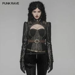 Punk Rave Store Steam Punk Long Sleeve PU Leather Short Jacket 20 Punk Rave Store Steam Punk Long Sleeve PU Leather Short Jacket
