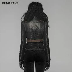 Punk Rave Store Steam Punk Long Sleeve PU Leather Short Jacket 22 Punk Rave Store Steam Punk Long Sleeve PU Leather Short Jacket