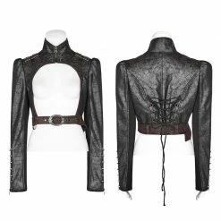 Punk Rave Store Steam Punk Long Sleeve PU Leather Short Jacket 23 Punk Rave Store Steam Punk Long Sleeve PU Leather Short Jacket