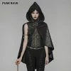 Punk Rave Store Steam Punk Leather PU Hooded Short Cloak With Lace-up Back