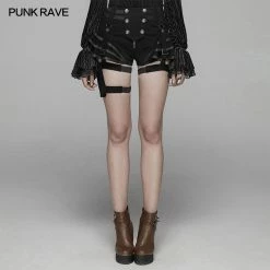 Punk Rave Store Lolita Shorts Steampunk Short Jean Lolita Pant With Adjustable Removable Belt